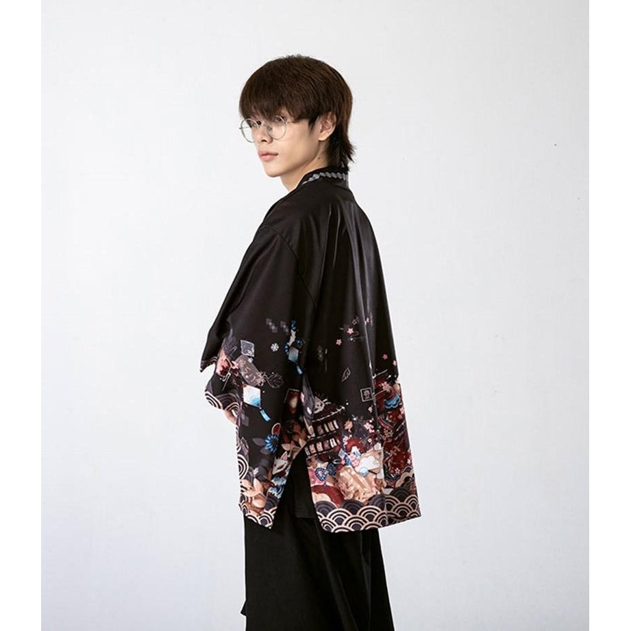 Veste Kimono Noir Homme-