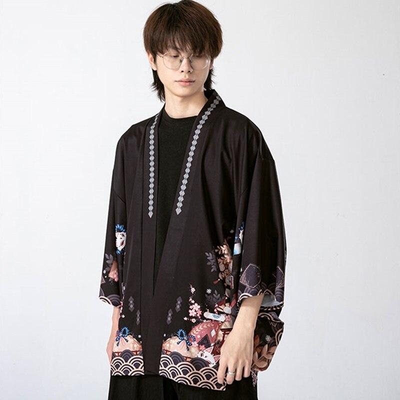 Veste Kimono Noir Homme-