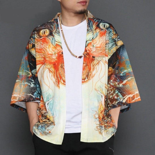 Veste Kimono pour Homme-Imprimé-XL-