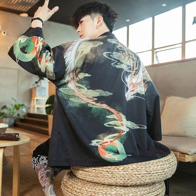 Veste Style Kimono Homme-Imprimé-L-